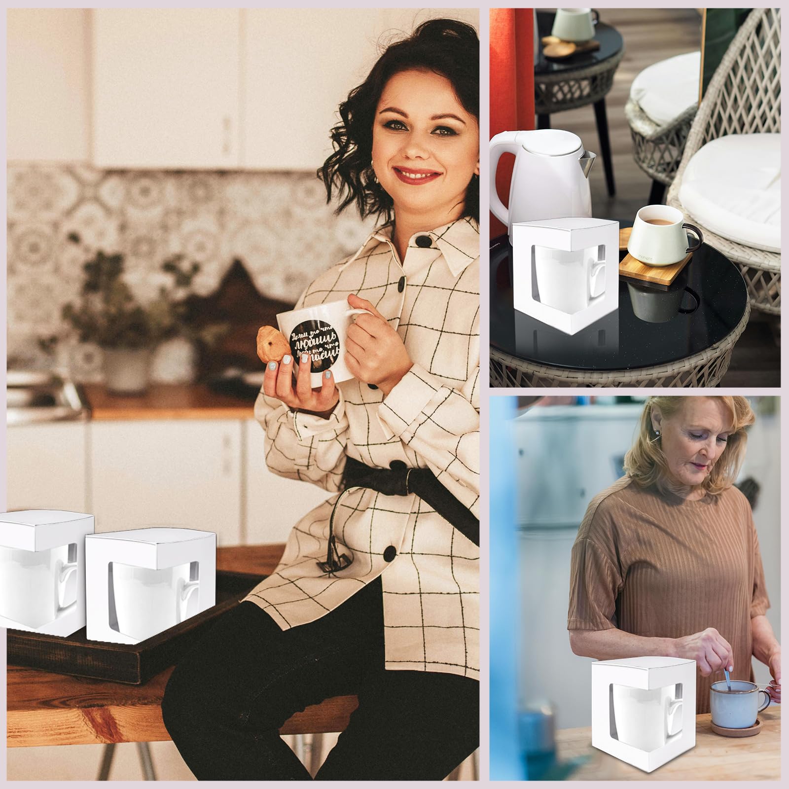 Paquete de 80 cajas de tazas para regalos, tazas de café, cajas de regalo para envío, caja de regalo transparente para copas de vino, caja de regalo de sublimación, caja de embalaje para