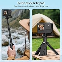 Vista 5 de VRIG TP29 Mini trípode extensible para cámara, portátil con mango pequeño, para cámara web de escritorio, selfie, trípode para DJI Osmo Action