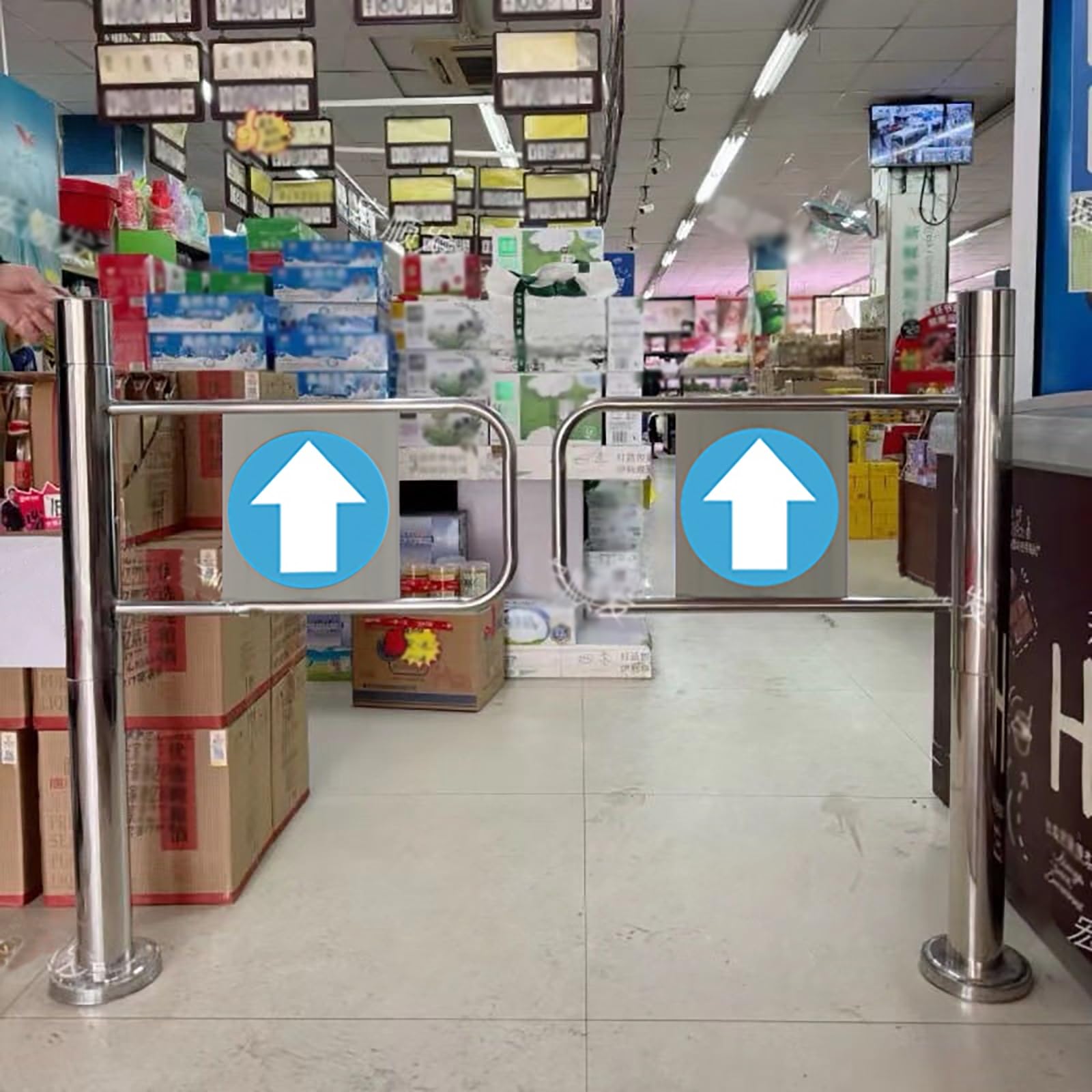 Cancello automatico dell'oscillazione per i supermercati 90 ° Porta di sicurezza a chiusura automatica Cancello di accesso del metallo per biblioteche & negozi Soluzione pedonale durevole dell'entrata