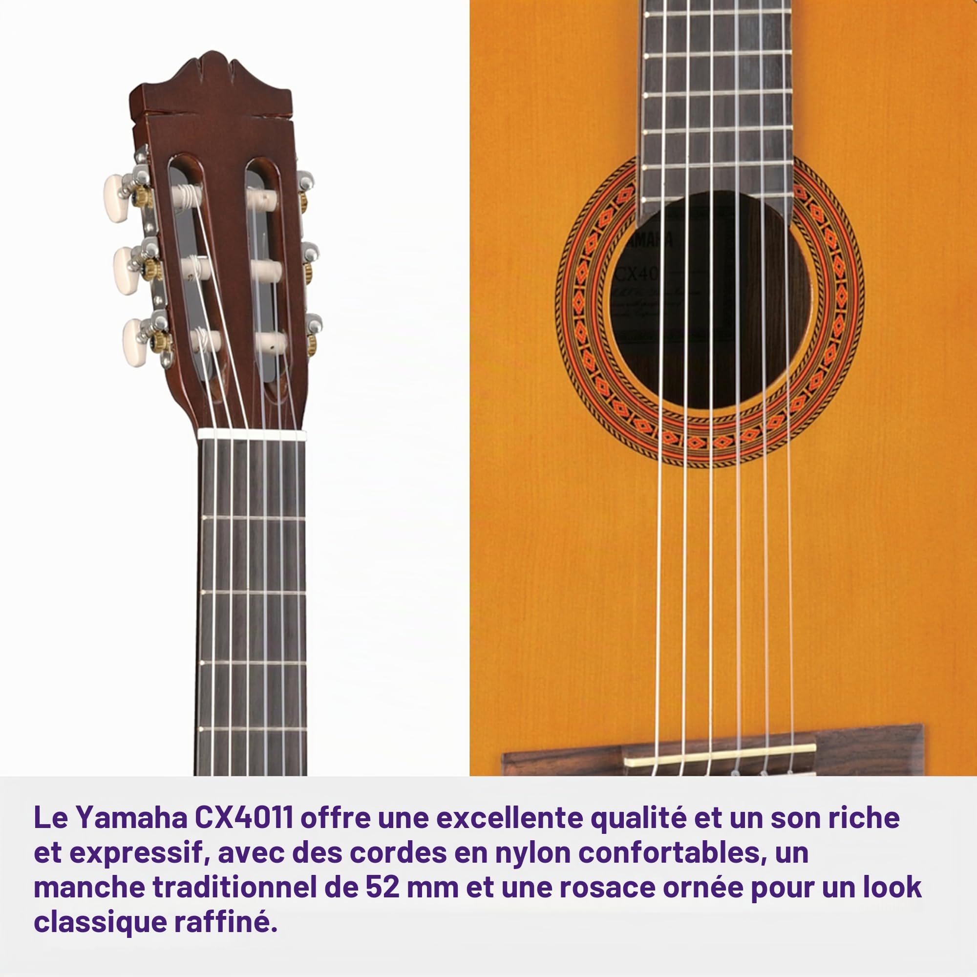 Yamaha CX40II Guitares électro-acoustique classique 4/4 6 cordes Naturel