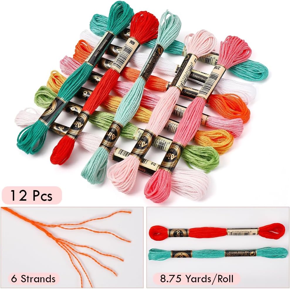12 Skeins 105 Yards Orange Embroidery Floss Thread for Bracelet image 2