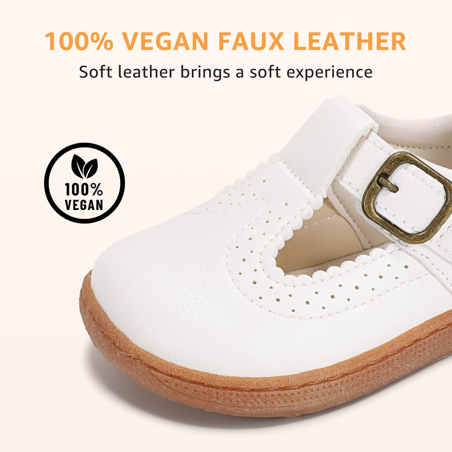 STQ Wide Toe Box Toddler Mary Jane Dress Shoes Zero Drop Girls Ballet Flats for Party School Uniform Shoe with Hook and Loops - Image 8