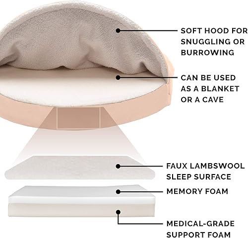 Miniatura 4 de Furhaven Cama redonda de espuma viscoelástica de 35" para perros grandesmedianos con funda extraíble y lavable, para perros de hasta 50 libras -