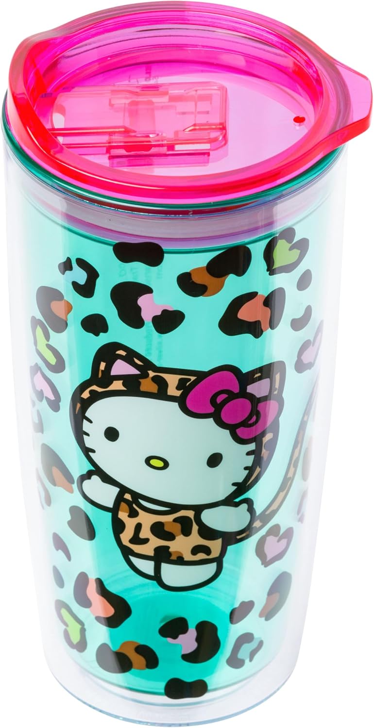 Silver Buffalo Sanrio Hello Kitty Wild, Tumbler with Slide Close Lid, 20oz image 3