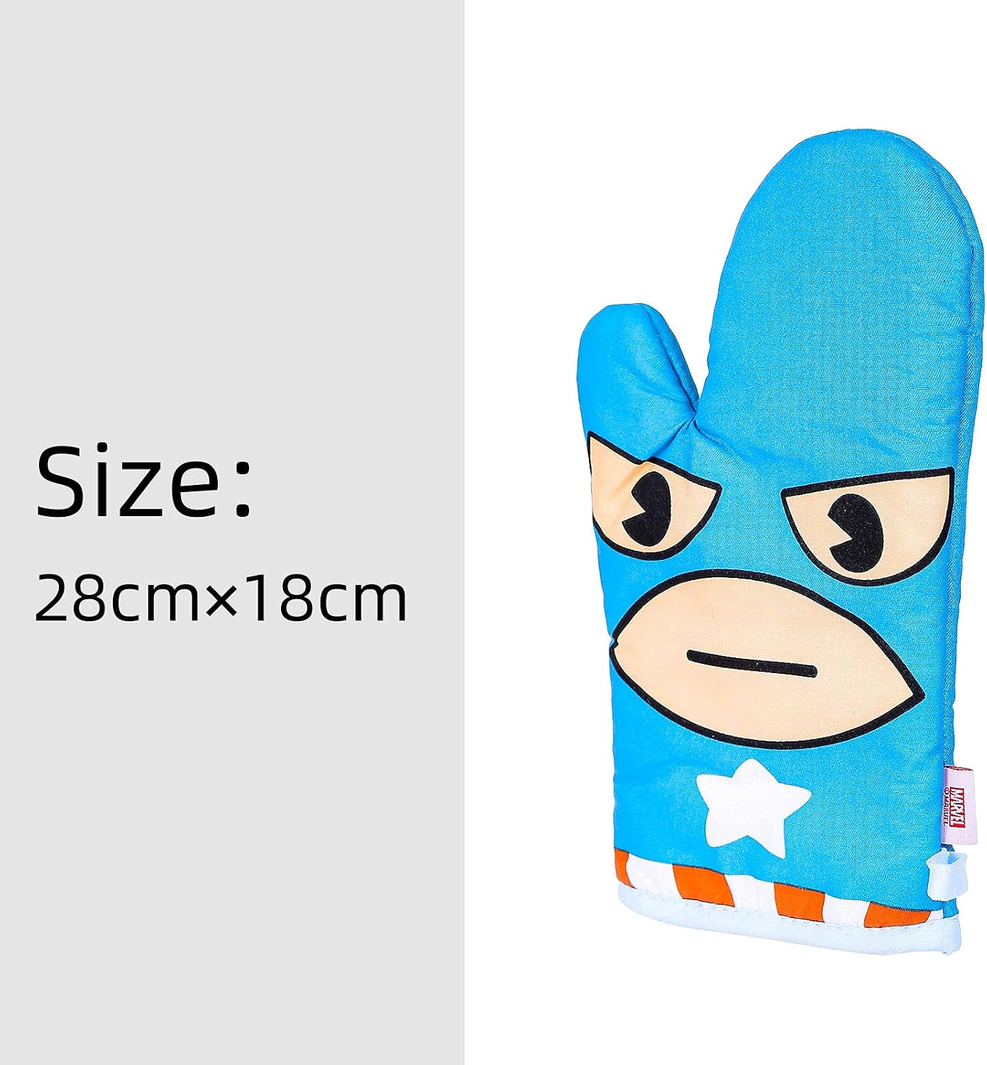 MINISO Marvel Oven Mitt and Potholder Set, Heat Resistant Non-Slip Kitchen Mitten Cooking Glove for Hand Protection - Captain
