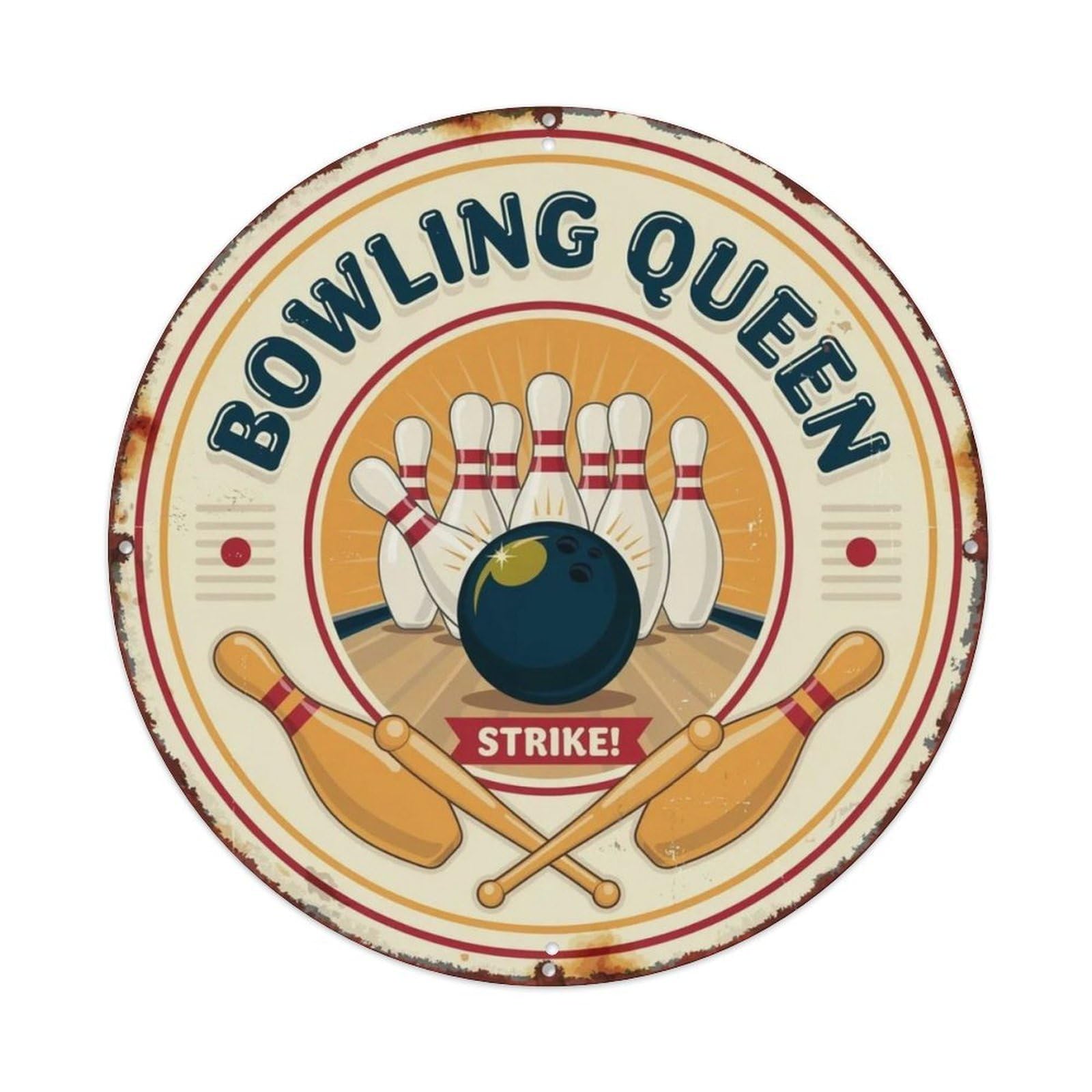 Bowling Queen Metal Tin Sign Plaque