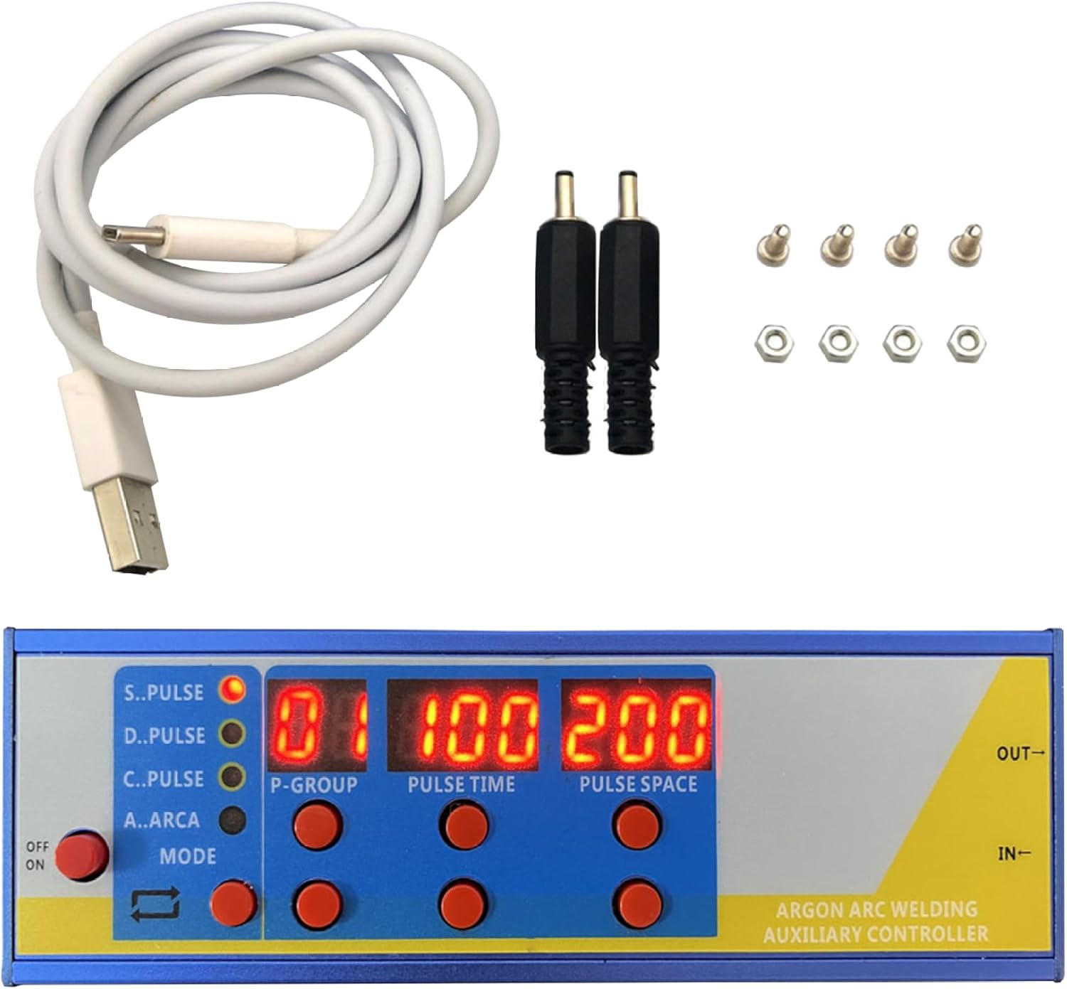Spot Welder Controller 5V 2A Adjustable Argon Arcs Spot Welder Control Board with Data Cable and Sockets Spots Welding Machine Cold Welding Controller for Spot Welder Attachment