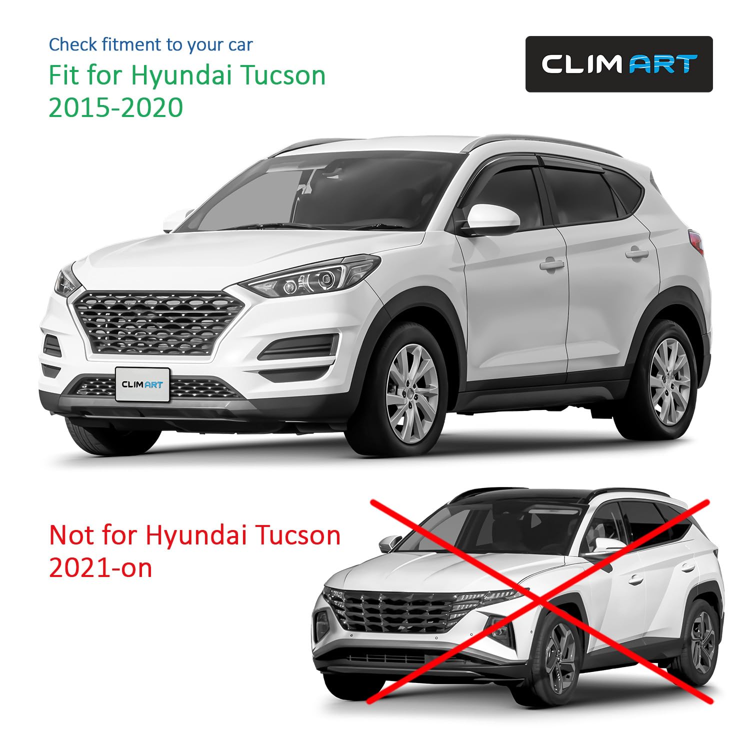 Deflettori Aria Per Hyundai Tucson 2015-2020 Set 4 Antiturbo - Foto 9