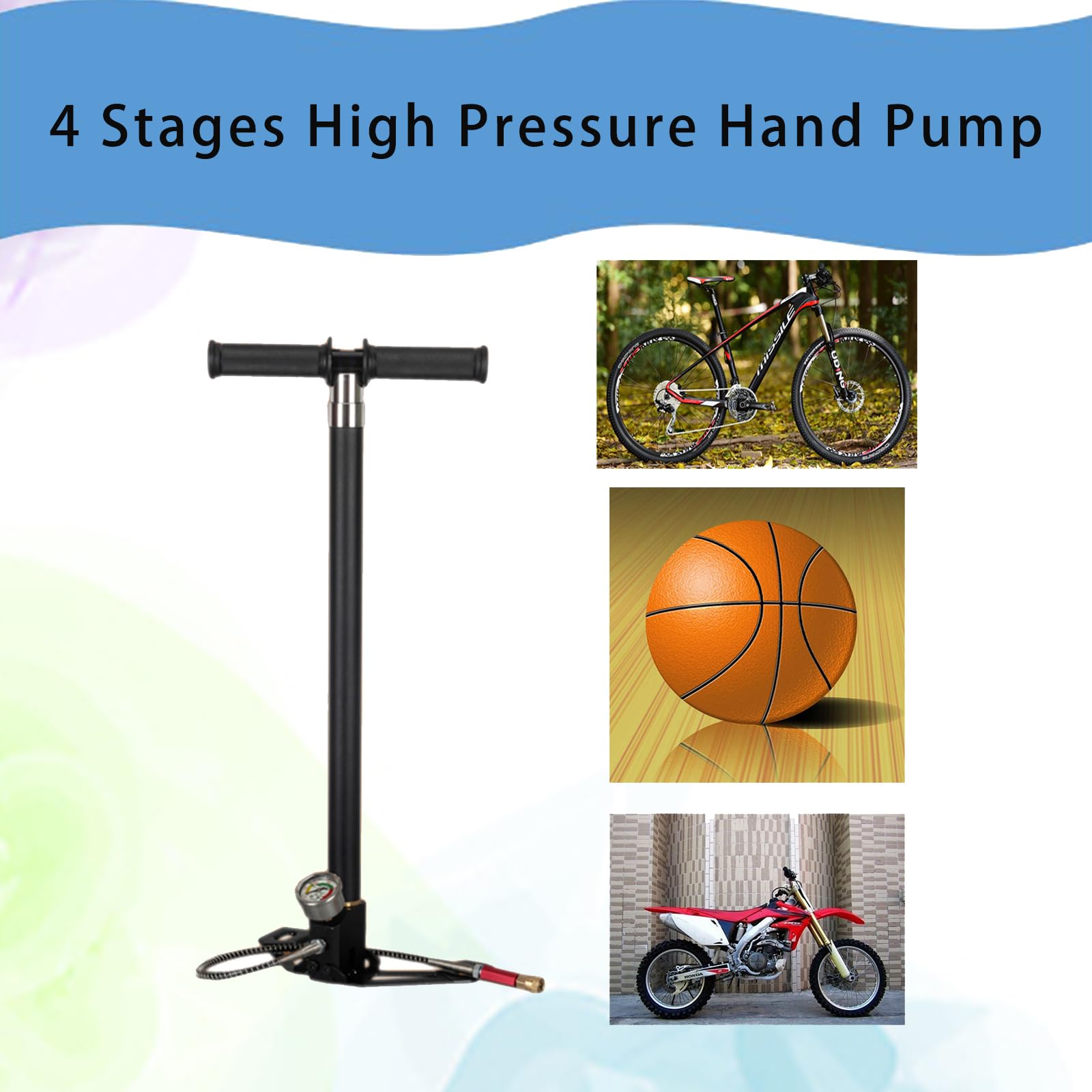 Amazon | PreAsion 5800Psi 高圧ハンドポンプ 30Mpa 4段階高圧 PCP