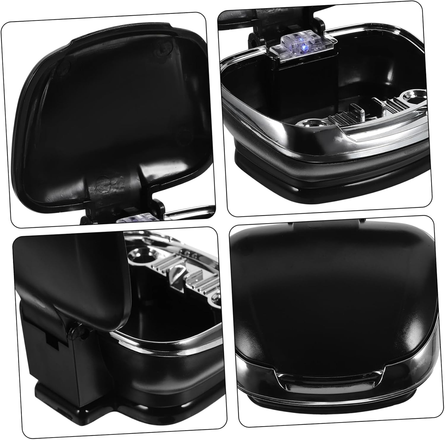 Ashtray Car Led Ashtray Holder Non-slip Unbreakable Easy to Clean Black