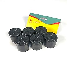 Sanfor 99140 Rubber Ferrule, Protection Feet and 22 mm Tubes, Support Poles, Cylindrical Ferrule, Non-Slip, Stick, Black, Pack of 6