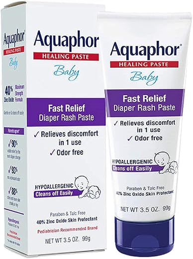 Aquaphor Baby Diaper Rash Paste – For Serious Diaper Rash and Flare-ups – 3.5 Oz. Tube