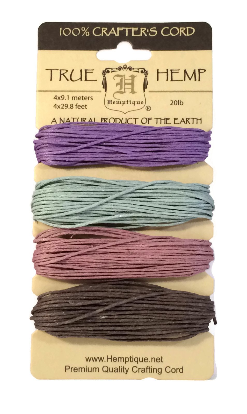 Cordón de cáñamo Hemptique de 10 lb en tonos Vintage para manualidades