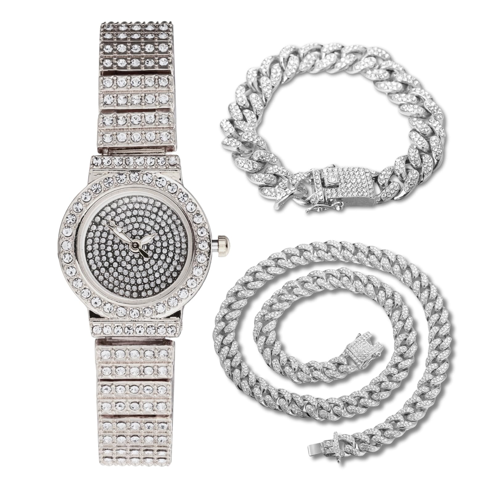 Halukakah Frauen Diamant-Armbanduhr,18k Echtgold/Platin Plattiert,Voller Diamanten Funkelnde Sternchen,Rundes Zifferblatt,Elegant & Lässig,Edelstahlband Quarzuhr,Geschenk für Sie