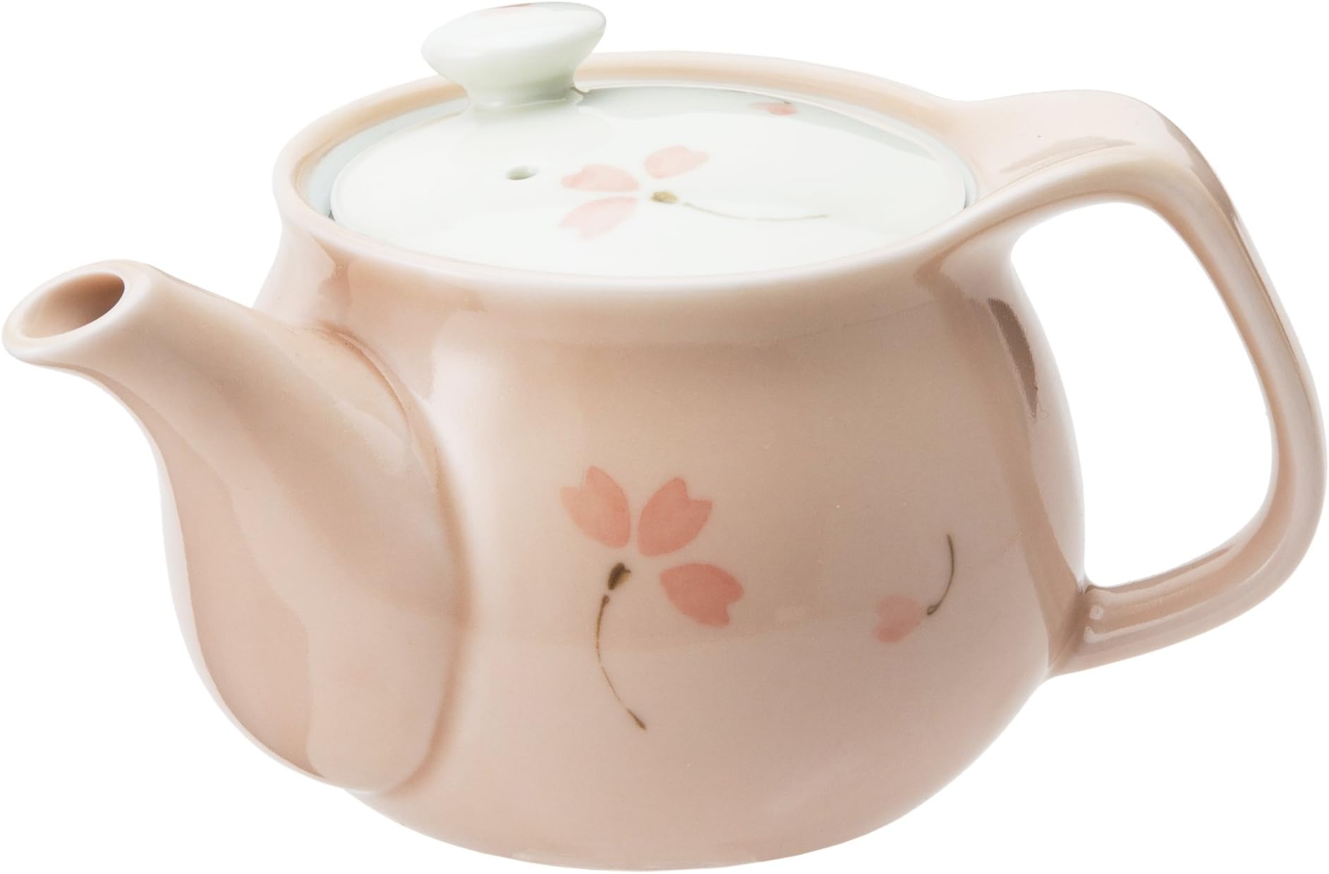 Arita Ware Glazed Cherry Blossom Pot Teapot with U-Shaped Tea Infuser, Pink (450cc)