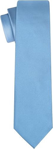 Vista 101 de KissTies Juego de corbatas de satén para hombre + pañuelo de bolsillo Rojo