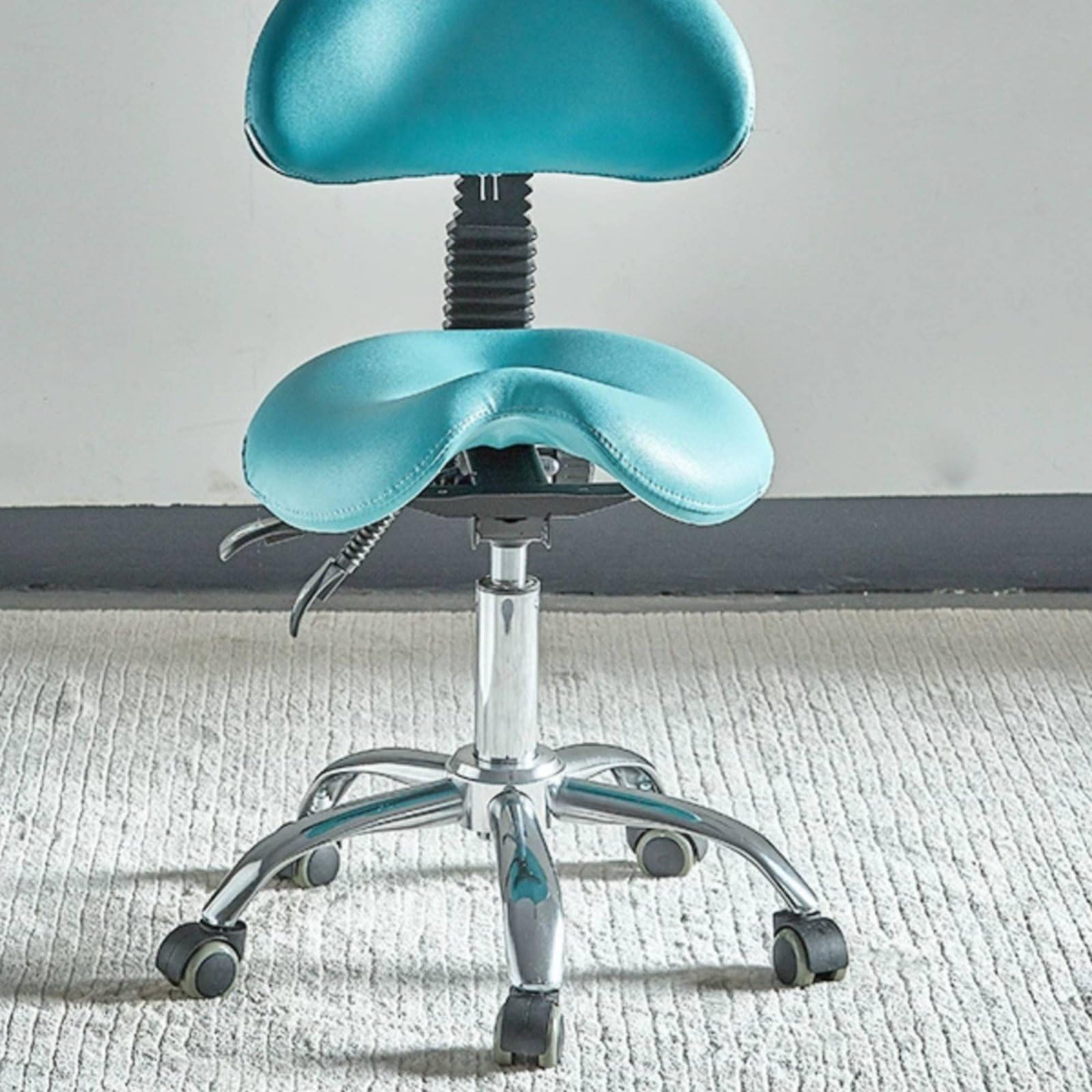 Chaise de Dentiste Qianly avec Dossier Assise Confortable Tabouret de Tatoueur Pivotant Siège Praticien Réglable Blanc