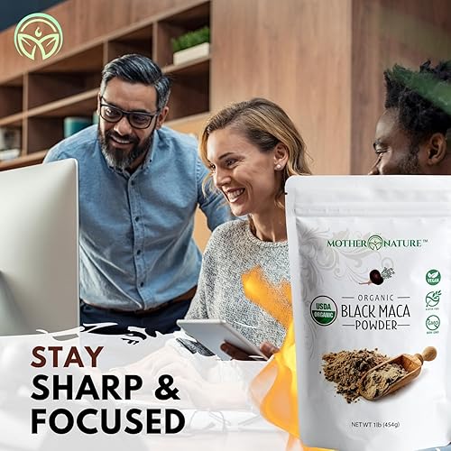 Miniatura 6 de Polvo de raíz de maca negra peruana orgánica, cruda, certificado USDA premium, ideal para hombres y mujeres, aumenta los entrenamientos, mejora la