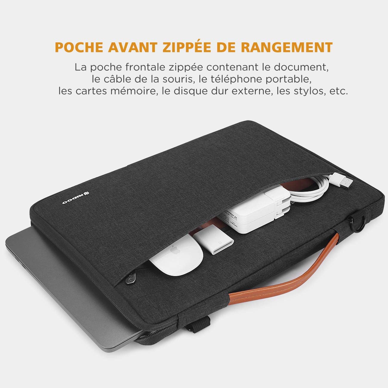 NIDOO 17,3 Pouces Sacoche Ordinateur Portable Imperméable Sac à Main Bandoulière Housse Protection Mallette pour 17.3" Gaming Pavilion 17/P73 P17/Inspiron 17/G7 17/Precision 17 7750/Chromebook 317