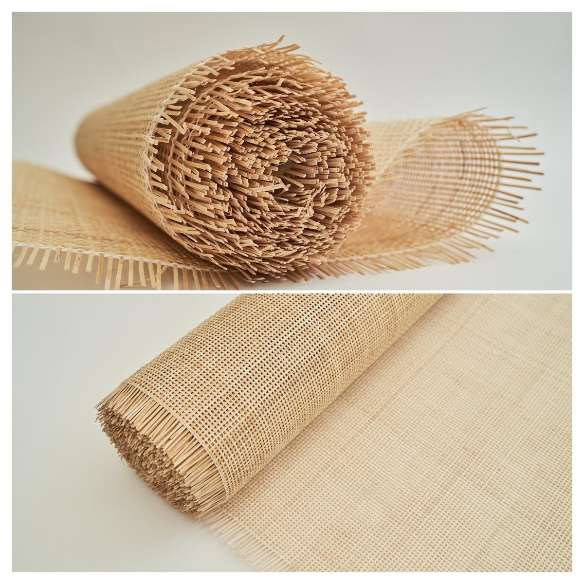 Natürliches Rattan, Wiener Geflecht Meterware, Wiener Geflecht Rattan Meterware, 60 x 250cm Rattan Geflecht, Rattan-Gurtband lampenschirm Rattan Rolle, Cane webbing DIY Deko Stuhl Upcycling-Möbel