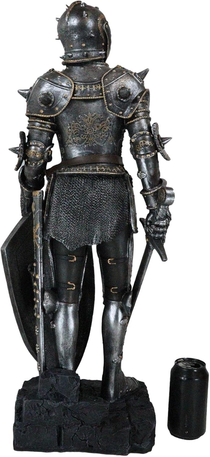 Ebros Gift Large 28.75" High Sir William Marshall Medieval Suit of Armor Warrior Knight Swordsman Statue Royal Lion Heraldry Crest Coat of Arms Knights of Chivalry Home Decor Figurine