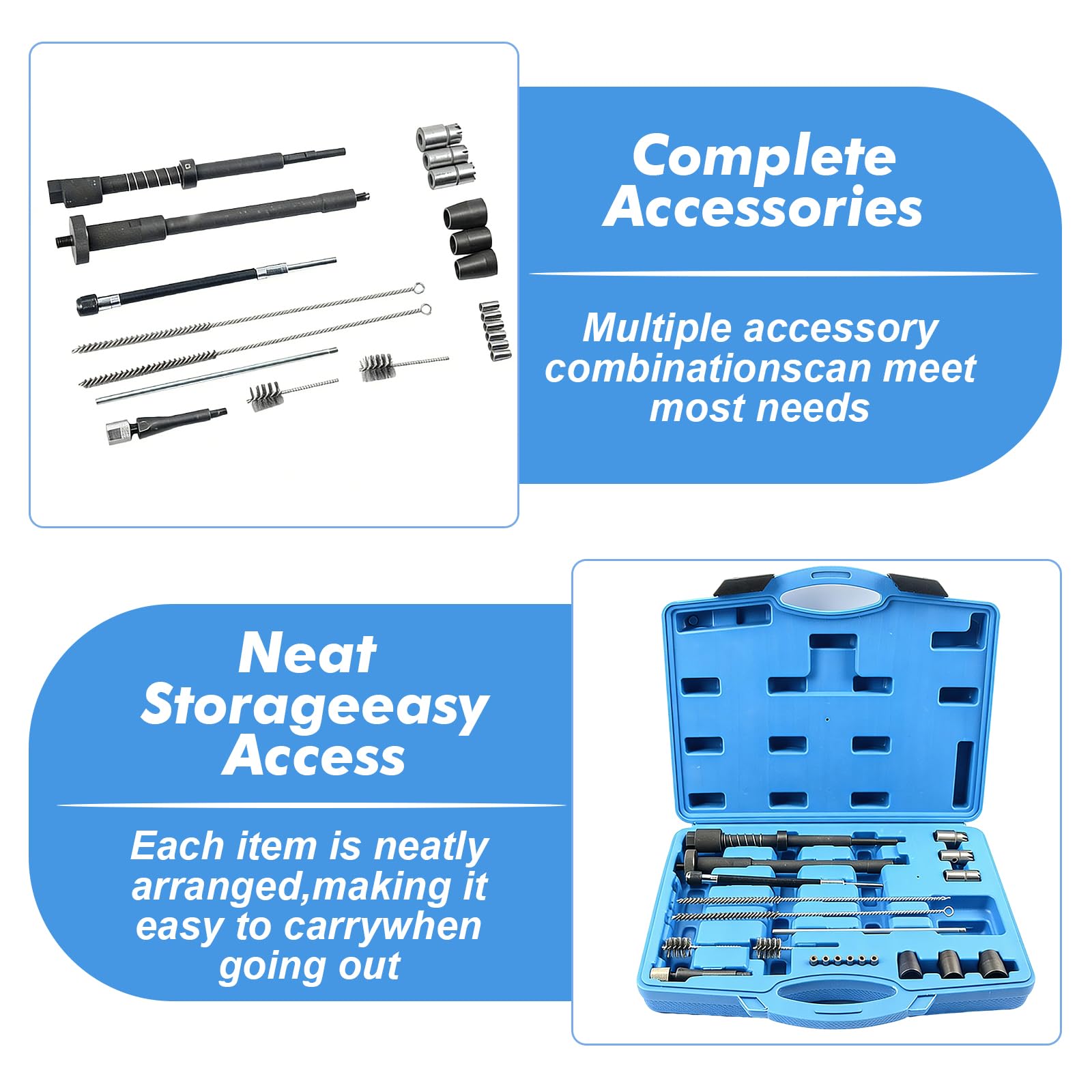 Kit de 21 pièces pour injecteurs, joints d'injecteurs, kit d'outils de nettoyage pour injecteurs, kit d'outils de nettoyage et de réparation d'injecteurs diesel