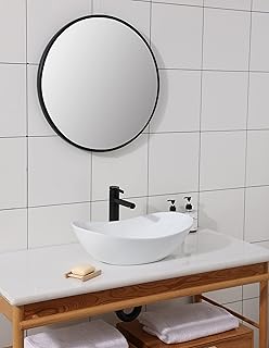 Lavabo de 52 x 32 x 14 cm, diseño redondo, color blanco