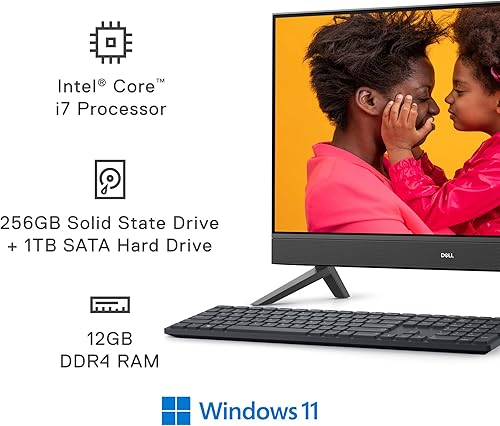 Miniatura 7 de Dell Inspiron 7710 - Pantalla FHD de 27 pulgadas (1920 x 1080), Intel Core i7-1255U, DDR4 de 12 GB, SSD de 256 GB + disco duro de 1 TB, gráficos