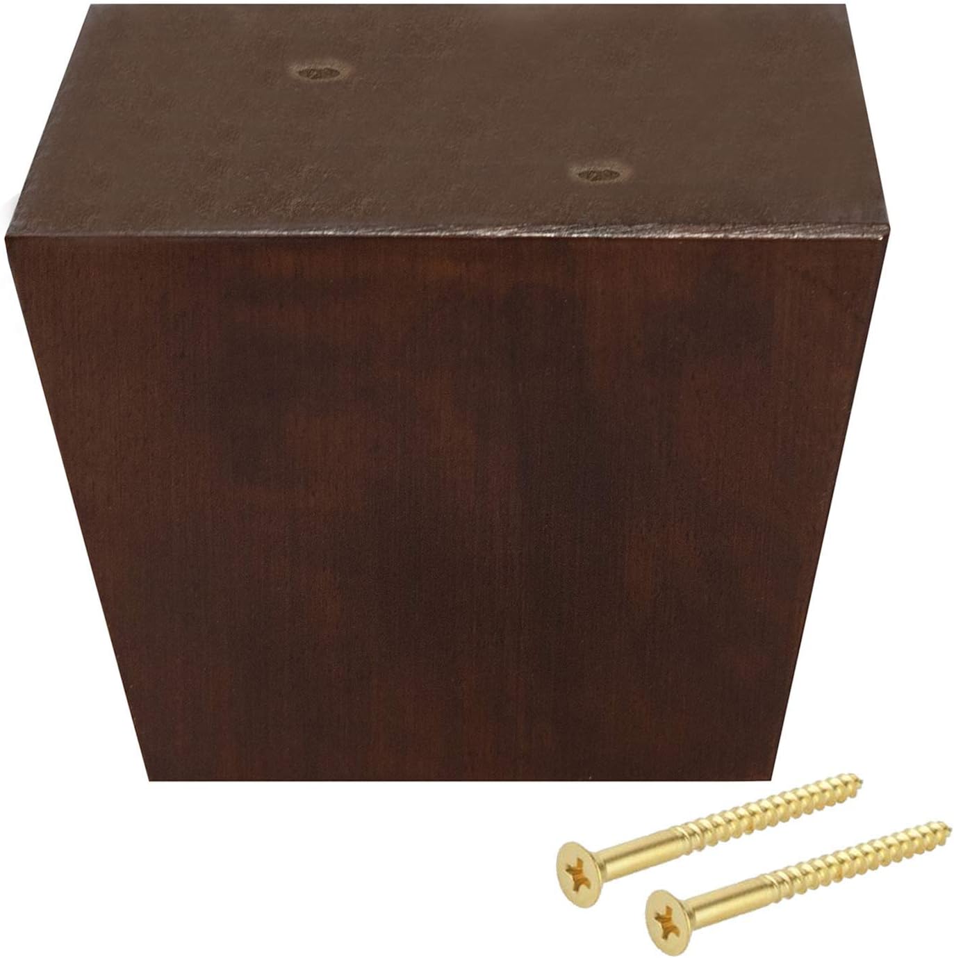 Furniture Legs for Sofa Chair Couch or Ottoman, Set of 4 Replacement Feet, 3 Inch Tall, Square with Tapered Sides, Walnut Finish