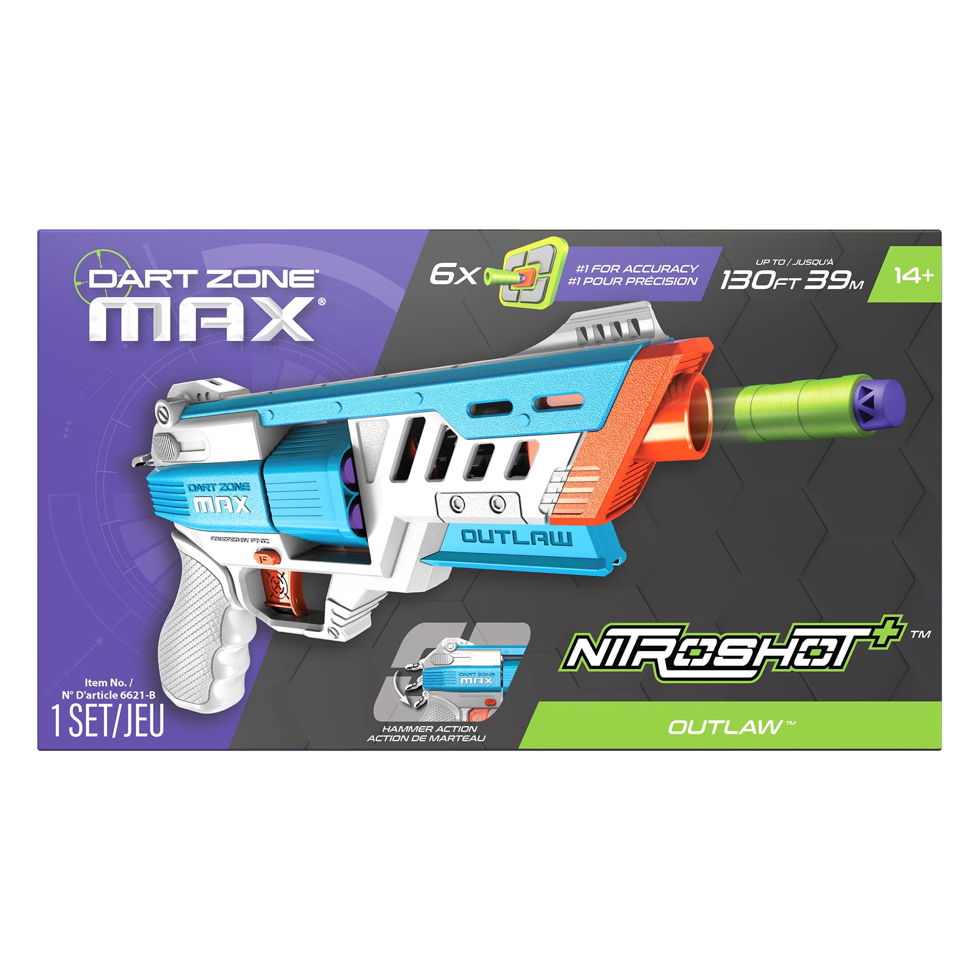 Dart Zone Max Nitroshot+ Outlaw High-Powered Hammer Prime Half