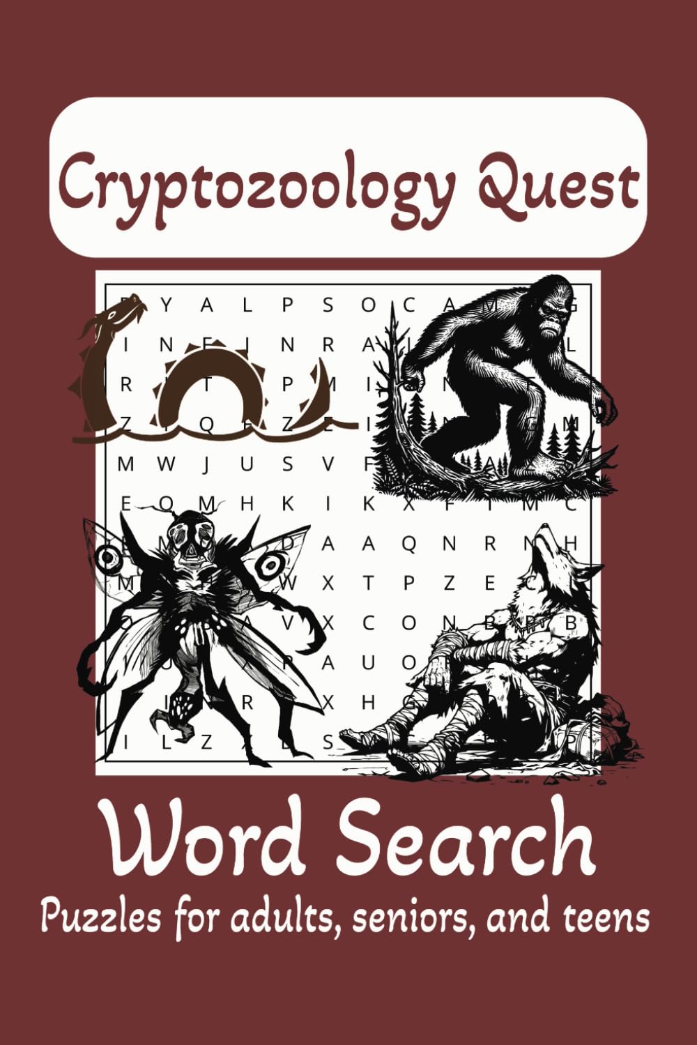 Cryptozoology Quest Word Search: Crypto Quest Puzzles from Chappy Puzzle Books | 6x9 Inches, 110 Pages, 50+ Challenges