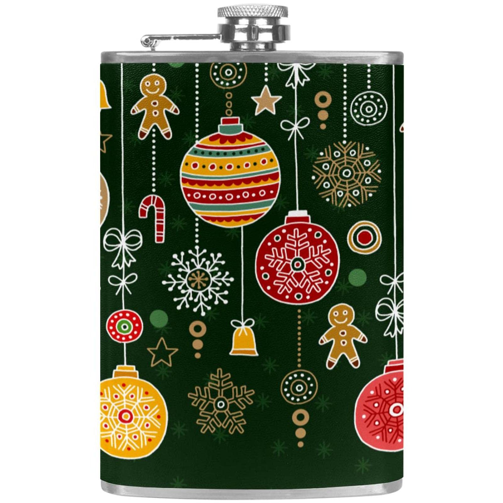 Flasque pour liqueur de poche étanche en inox pour randonnée et fêtes de Noël