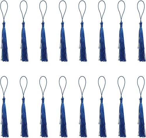 Sowaka 50 piezas de borlas suaves y sedosas, mini hilo dental hecho a mano con lazo para marcapáginas, fabricación de joyas, llavero, recuerdo, Sowaka 50 piezas de borlas suaves y sedosas, mini hilo dental hecho a mano con lazo para marcapáginas, fabricación de joyas, llavero, recuerdo,