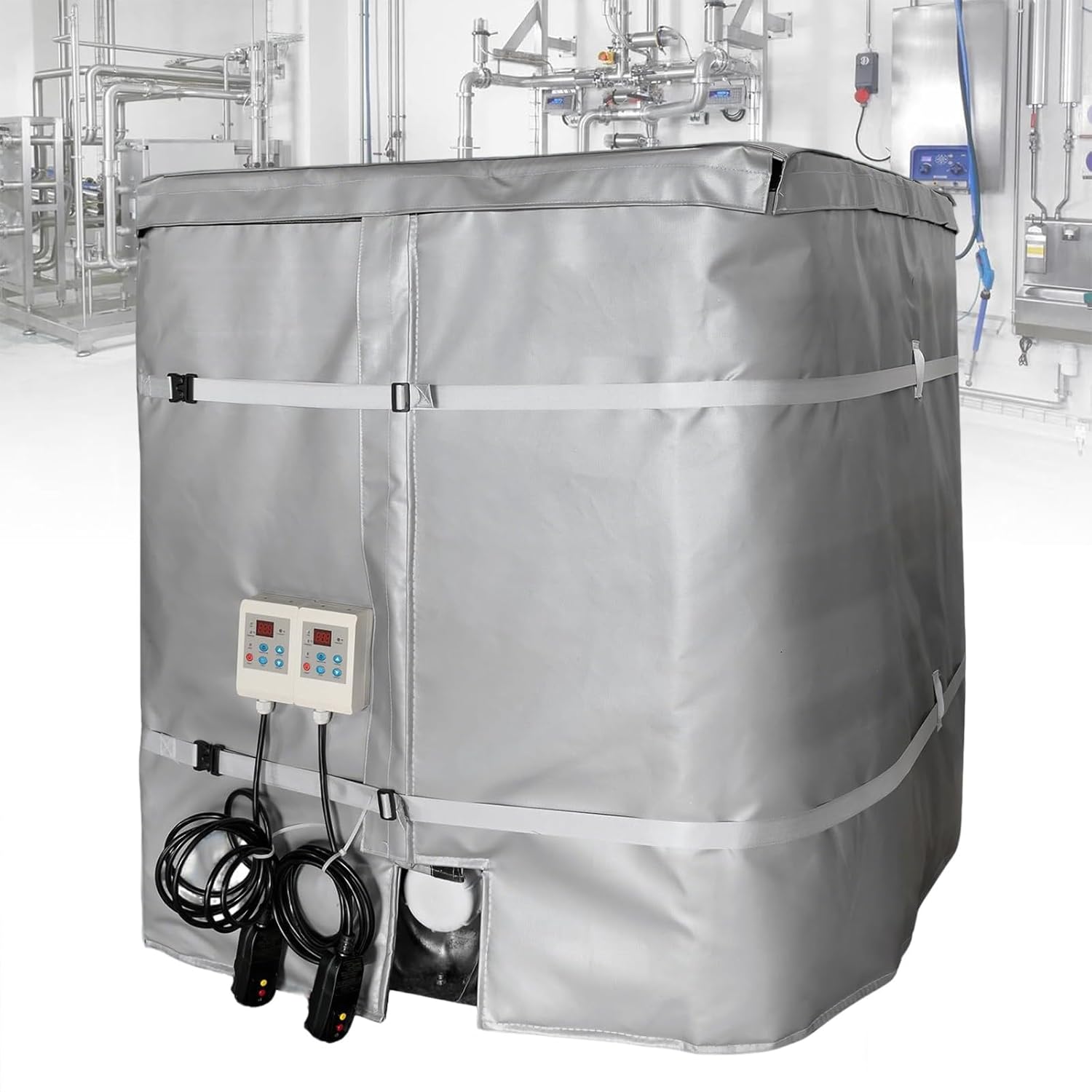 Professional 275 Gallon Full Cover IBC Tote/Tank Heater Blanket,Oil Drum Thermal Blanket, Adjustable Temp 0~120℃, 275Gallon/1000L, Waterproof Heating Insulation Blanket