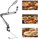 Lumière de sonnerie pour bureau, LED Luminaire de bague avec support de téléphone externe de fixation pour extensions de cils, manucure, maquillage, beauté, etc.