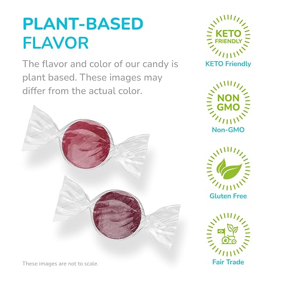 Stevita Hard Candy - 3 oz Pouch Cheery Cherry + 3 oz Pouch Glorious Grape - Sugar & Aspartame Free - Naturally Flavored & Sweetened - Non-GMO, Gluten Free, Keto Friendly