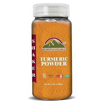 Himalayan Chef Organic Turmeric Powder, 6.34 oz Premium Quality Root Powder with Curcumin, Gluten Free & Non-GMO Verified - Plastic Shaker