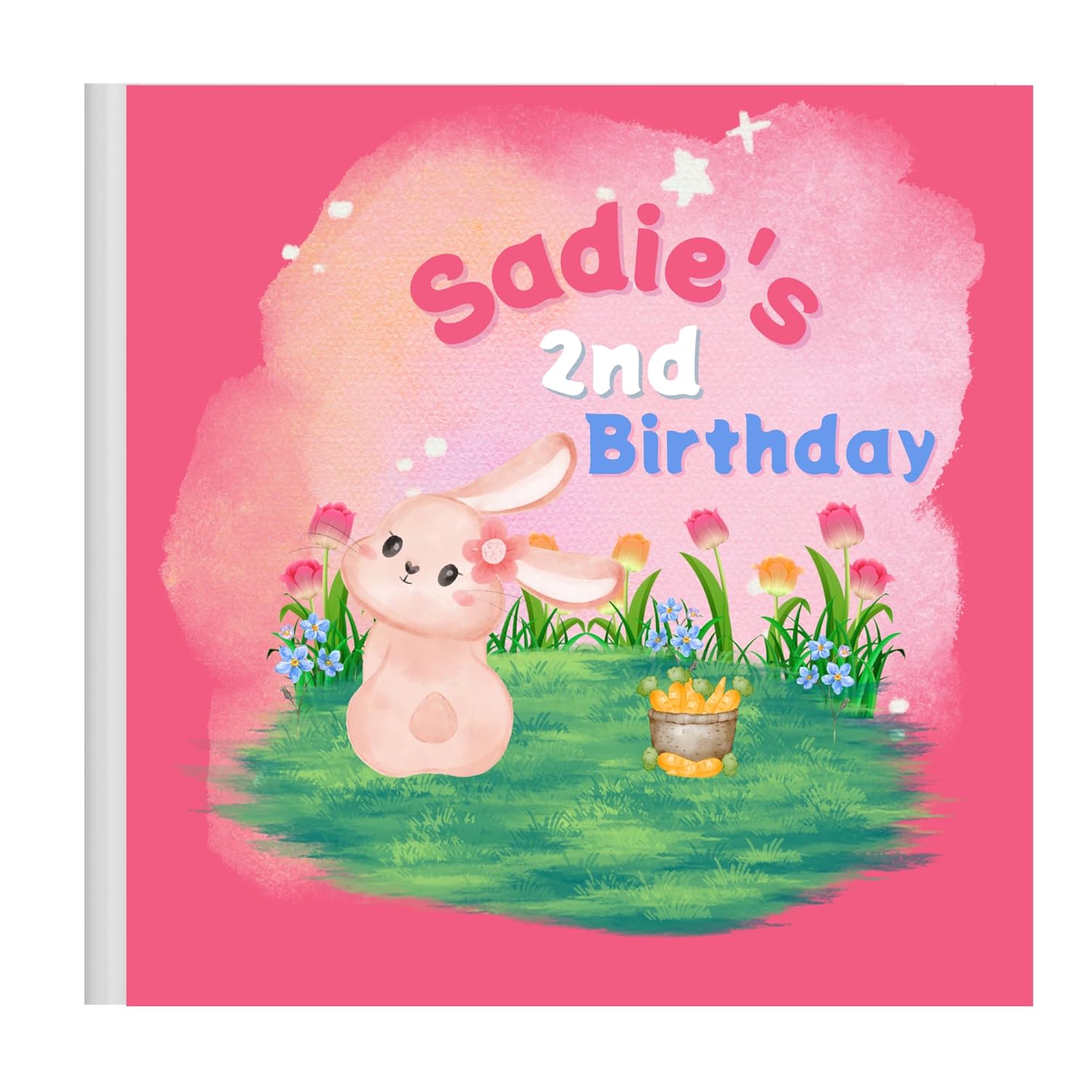Personalized 2nd Birthday Bunny Book for Girls – Custom Rabbit Birthday Story for Toddlers – Child’s Name in The Story – JustForYouBooks