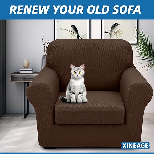 Vista 174 de XINEAGE Funda reclinable de 4 piezas de jacquard elástica con bolsillo, protector de silla reclinable lavable para niños, mascotas, perros y gatos