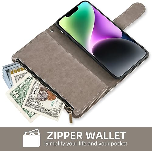 Miniatura 5 de Asuwish Funda de teléfono para iPhone 14 Plus de 6.7 pulgadas con protector de pantalla de vidrio templado y soporte para tarjeta de crédito con