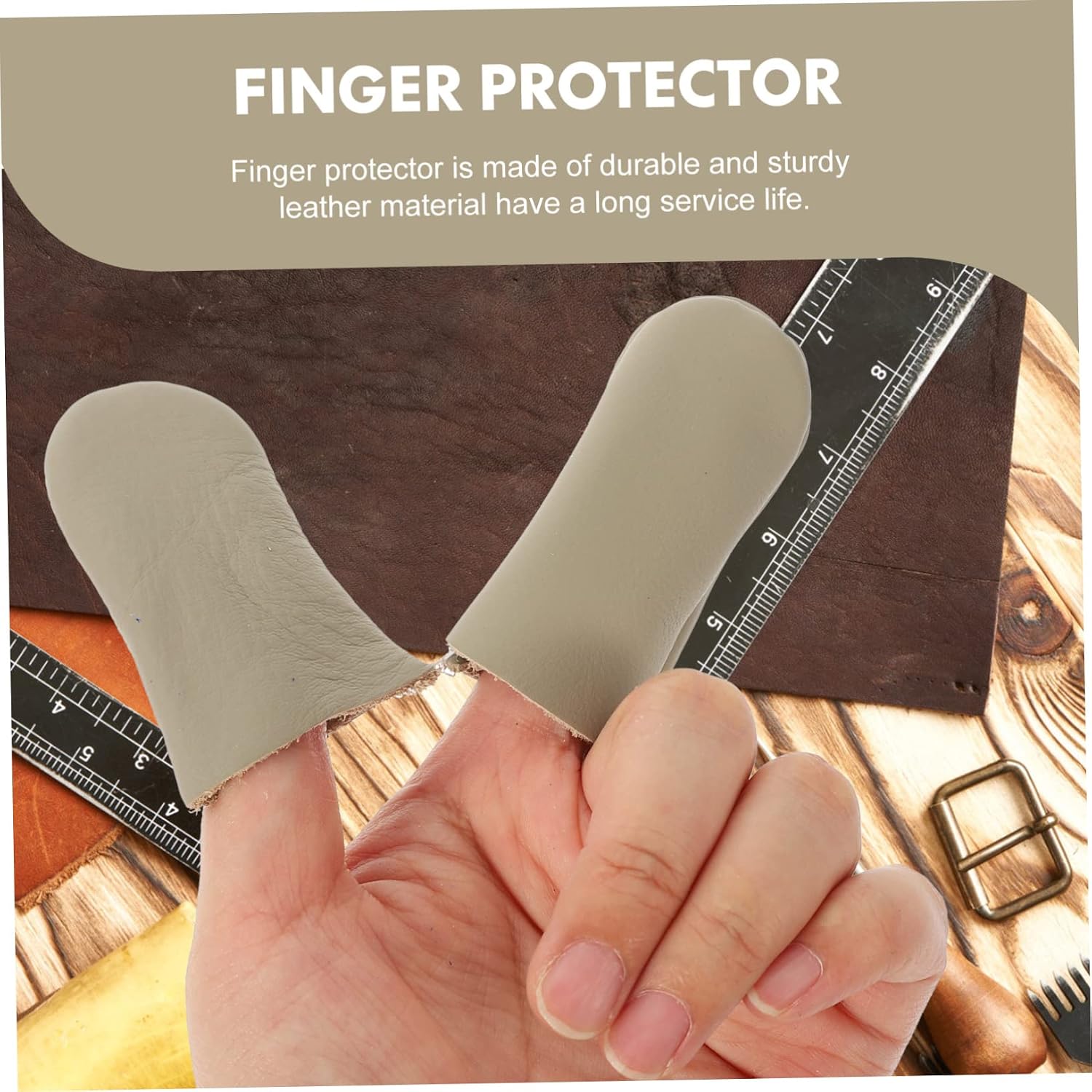 CORHAD 3sets Finger Sleeves Protectors Leather Thimble Sewing Tool Protective Cover Compact 12pcs*3 Random Color