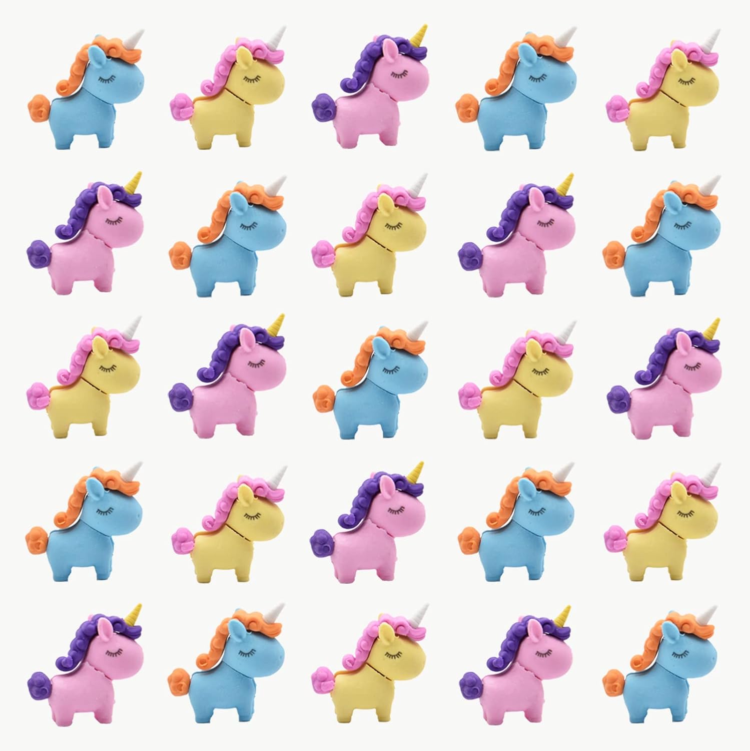30 PCS Unicorn Erasers, Mini Erasers for Kids Play Prize Party, Carnival and School Supplies