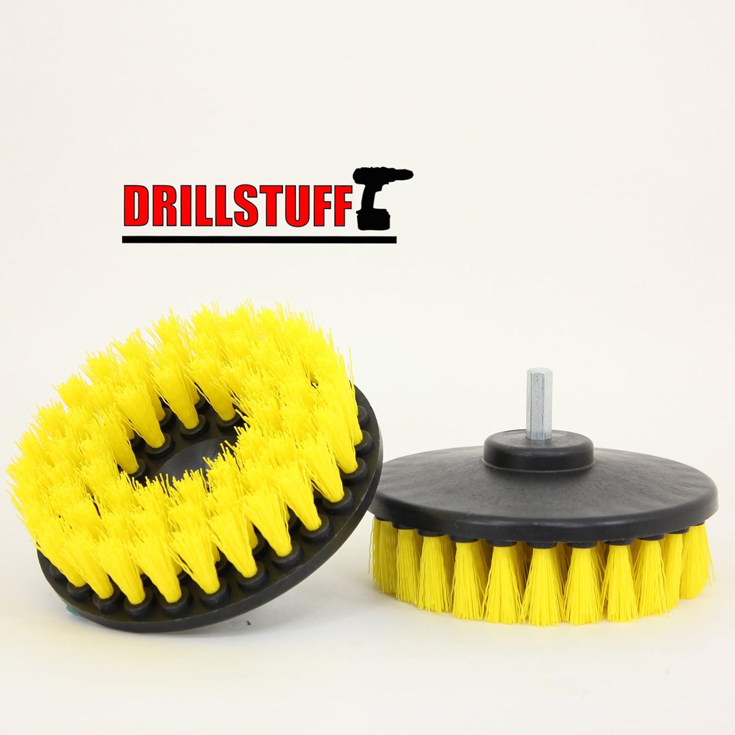 Two Scrub Brushes Upholstery Car Carpet Mat 5" Round w