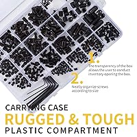 Vista 4 de Juego de 666 tornillos hexagonales internos con punta de copa, 22 tamaños M2/3/4/5/6/8 para manijas de puerta, grifo, accesorio de luz, acero