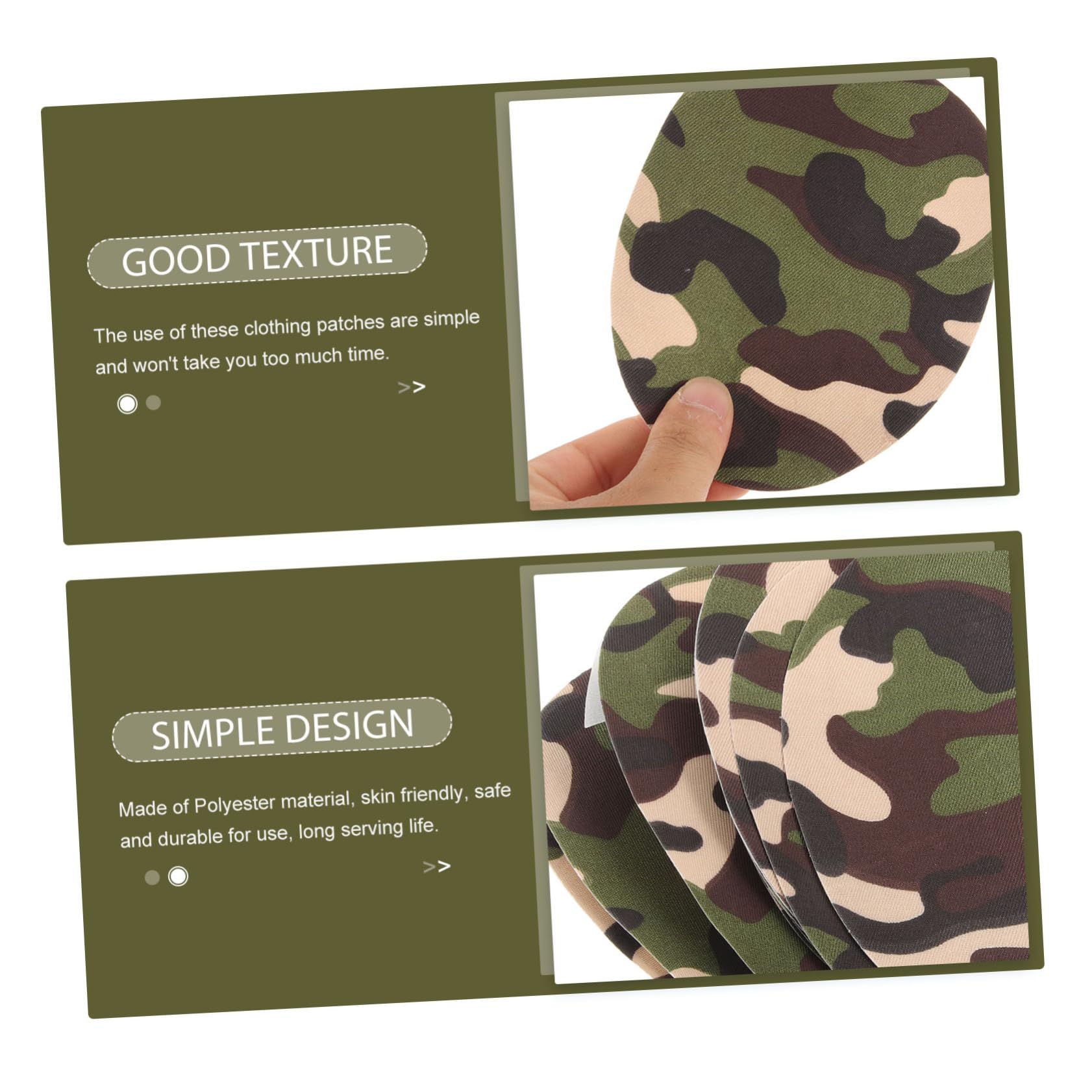 Angoily 5 Set Toppe Termoadesive Camouflage Per Riparazioni Abbigliamento Patch Multi Per Jeans Borse E Accessori Decorativi 10 Pezzi*5