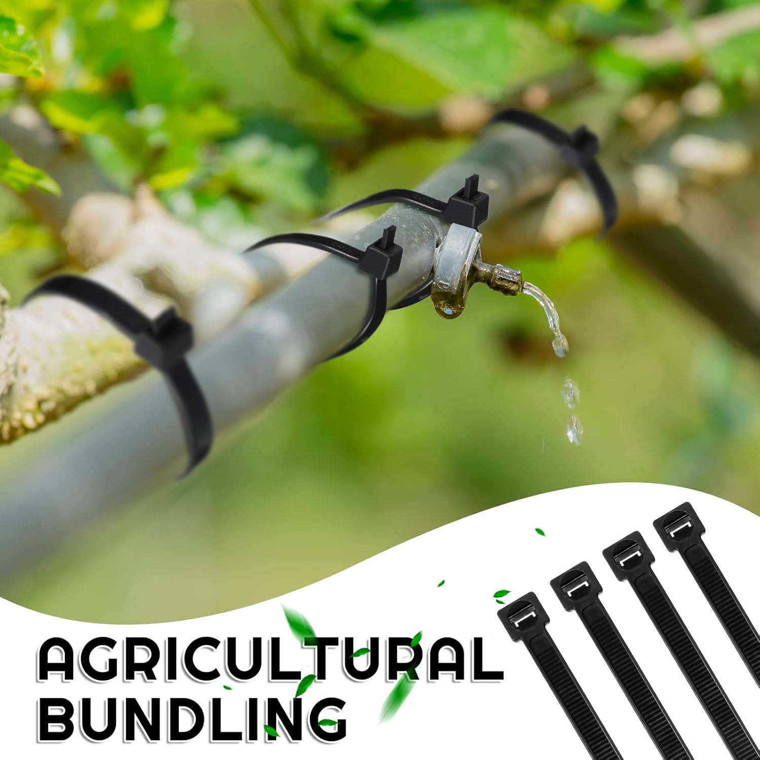 XunYee 48 Pcs 60 Inch Large Zip Ties Heavy Duty Outdoor Extra Large Zip Ties Extra Long Cable Wire Plastic Ties with 176 Pounds Tensile Strength Self Locking UV Resistant (Black)