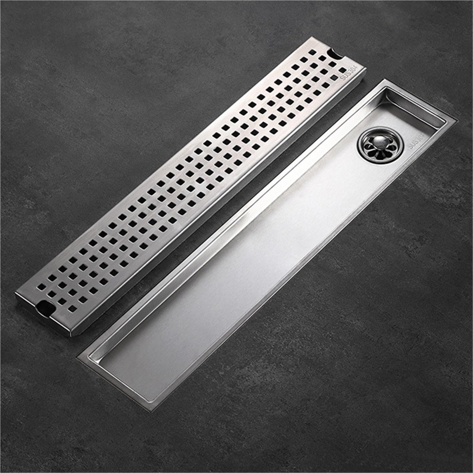 Canale Doccia Lineare Scarichi A Pavimento In Acciaio Inox Doccia Antiodore | Accessori da cucina a striscia lunga for drenaggio del filtro dei rifiuti del bagno 20-100 cm