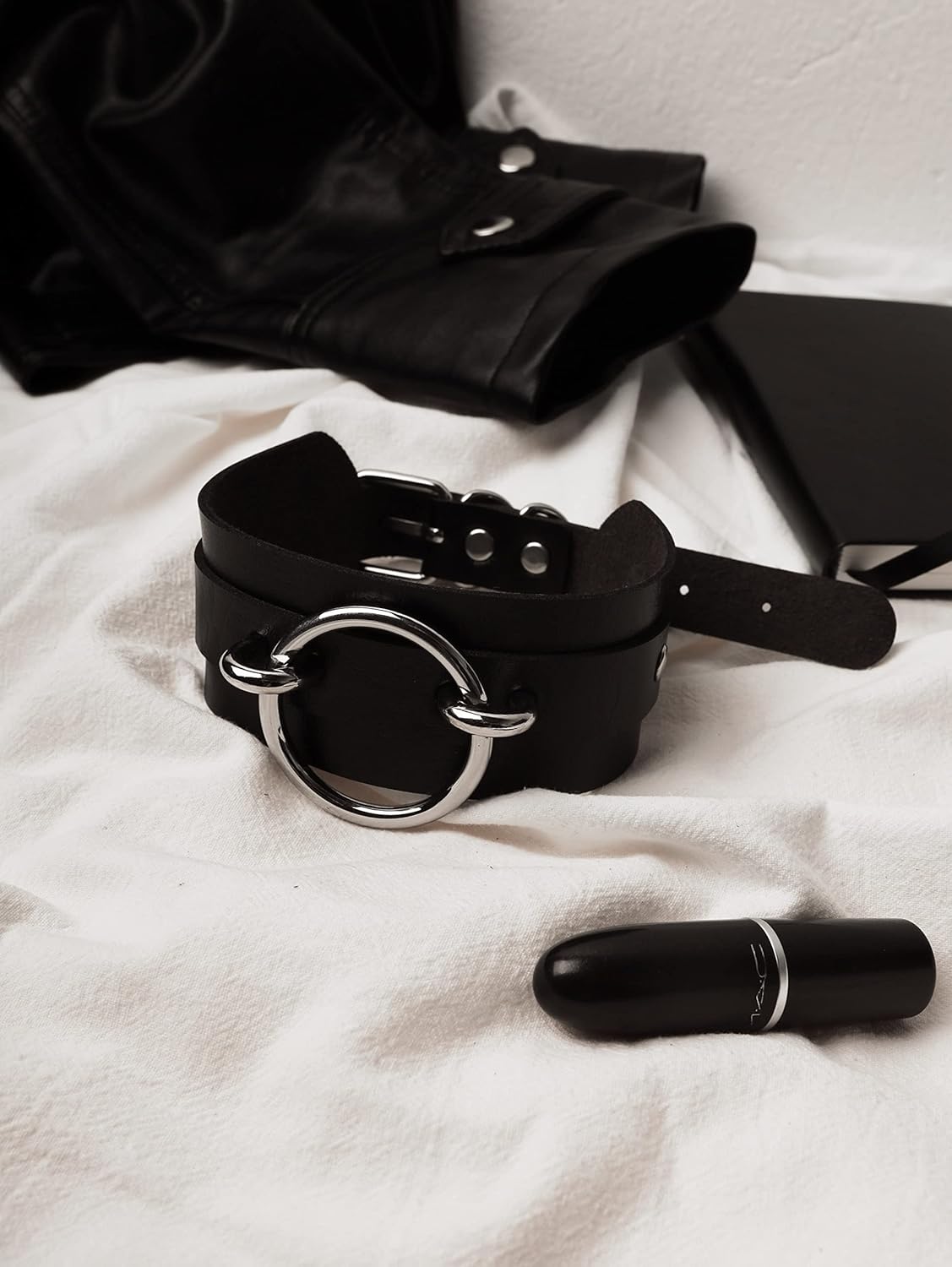 Sacina Gothic Punk Spiked Choker Necklace, Black PU Leather Choker, Goth Punk Jewelry Gift for Women, Men, Halloween Christmas New Year Gift - Image 4