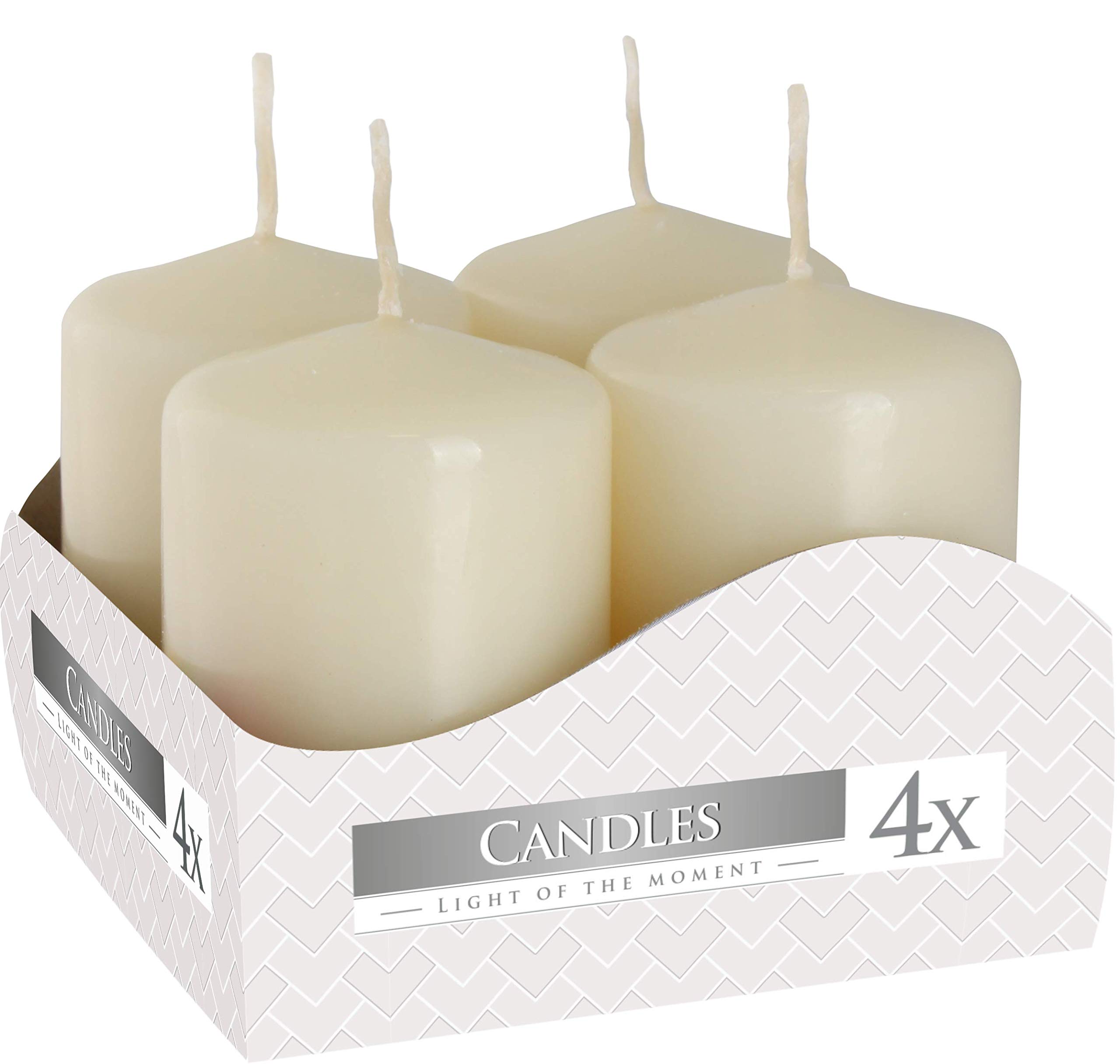 Bispol Ivory Votive Candles, Set Of 4, 13 Colours To Choose From, 7 Hours Burning Time. (Ivory)