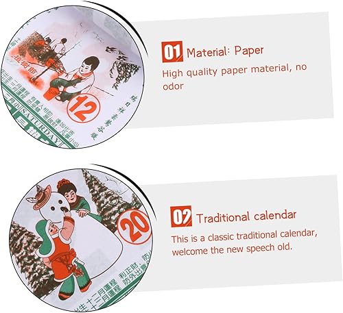 Miniatura 4 de EXCEART 6 Pcs 2022 2023 Old Calendar Home Use Calendar 2022 Annual Calendar 2022 Wall Scroll Calendar New Daily Household Decor Hanging Chinese
